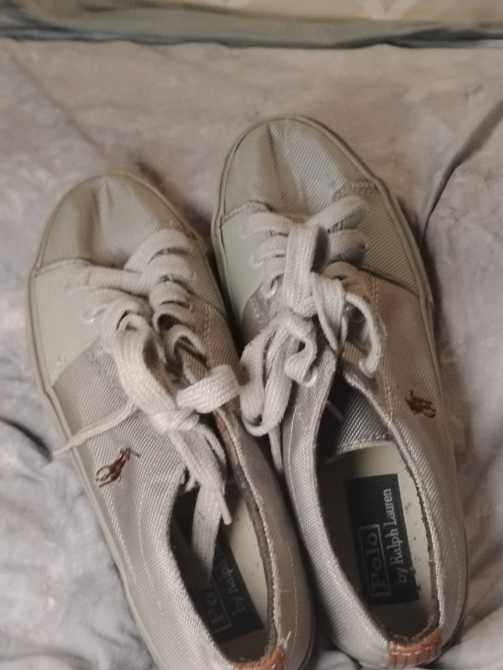 Polo by Ralph Lauren Men's Light Gray Canvas Low-Top Sneakers